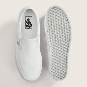 Vans Men's Classic White Slip-On Sneakers